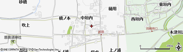 京都府木津川市加茂町河原中垣内10周辺の地図