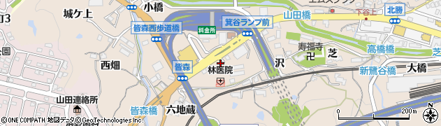 兵庫県神戸市北区山田町下谷上（池ノ内）周辺の地図