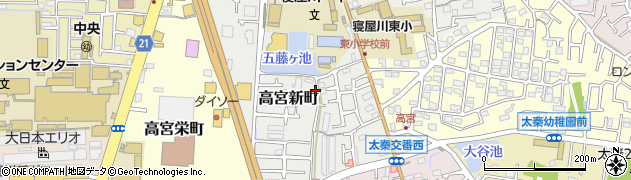 大阪府寝屋川市高宮新町周辺の地図