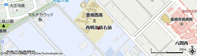 愛知県豊橋市牟呂町（西明治新右前）周辺の地図