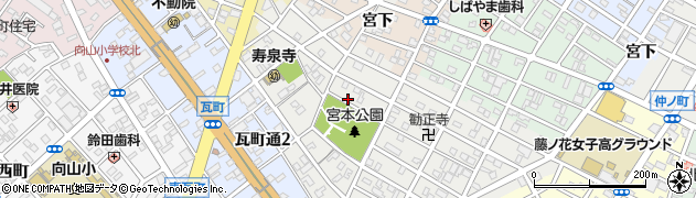 愛知県豊橋市瓦町周辺の地図
