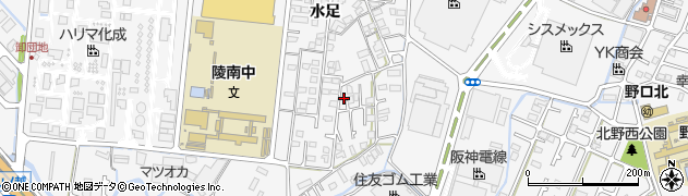 兵庫県加古川市野口町水足299周辺の地図