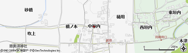 京都府木津川市加茂町河原（中垣内）周辺の地図
