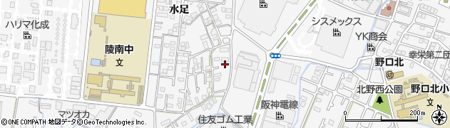 兵庫県加古川市野口町水足283周辺の地図