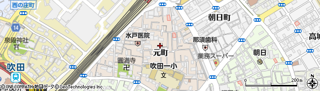 大阪府吹田市元町周辺の地図
