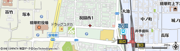 京都府相楽郡精華町祝園西周辺の地図
