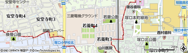 兵庫県伊丹市若菱町周辺の地図