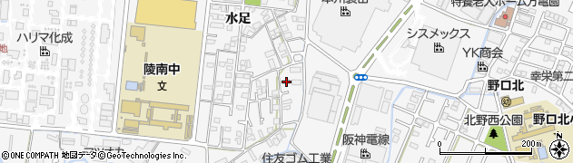 兵庫県加古川市野口町水足292周辺の地図