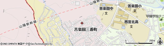 兵庫県西宮市苦楽園三番町周辺の地図