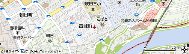 大阪府吹田市高城町周辺の地図