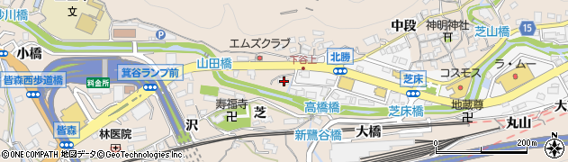 兵庫県神戸市北区山田町下谷上二ツ樋4周辺の地図