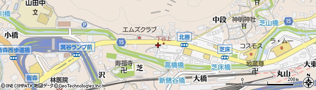 兵庫県神戸市北区山田町下谷上二ツ樋6周辺の地図