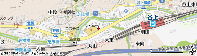 兵庫県神戸市北区谷上西町周辺の地図
