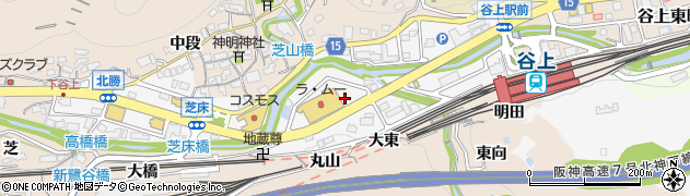 兵庫県神戸市北区谷上西町周辺の地図