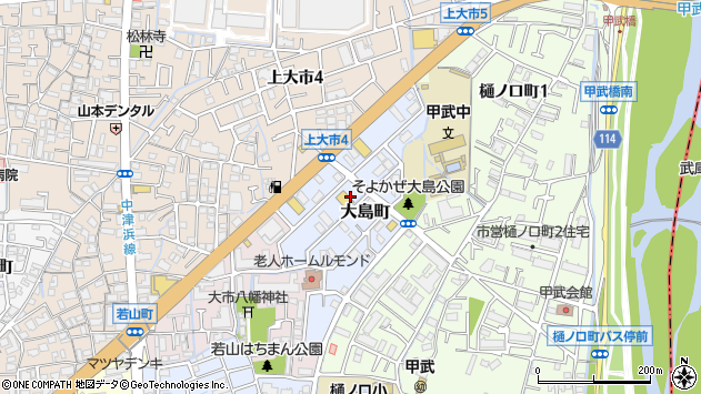 〒663-8017 兵庫県西宮市大島町の地図