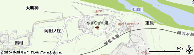 京都府木津川市加茂町北周辺の地図