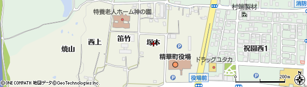 京都府相楽郡精華町南稲八妻塚本周辺の地図