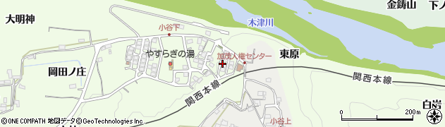 京都府木津川市加茂町北小谷周辺の地図
