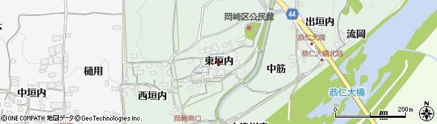 京都府木津川市加茂町岡崎（東垣内）周辺の地図