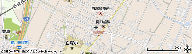 白塚郵便局周辺の地図