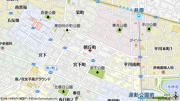 〒440-0043 愛知県豊橋市朝丘町の地図