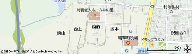 京都府精華町（相楽郡）南稲八妻（笛竹）周辺の地図