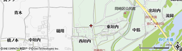 京都府木津川市加茂町岡崎周辺の地図