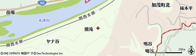 京都府木津川市加茂町北（熊滝）周辺の地図