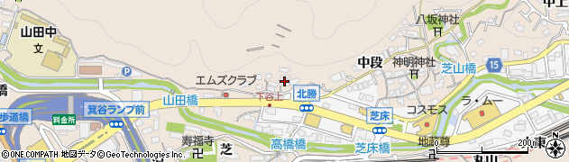 兵庫県神戸市北区山田町下谷上（北勝）周辺の地図