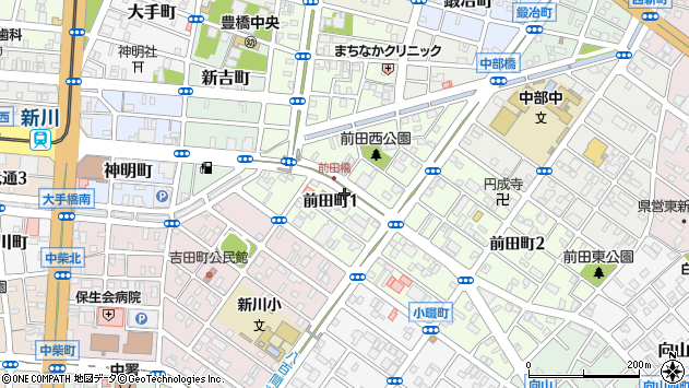 〒440-0814 愛知県豊橋市前田町の地図