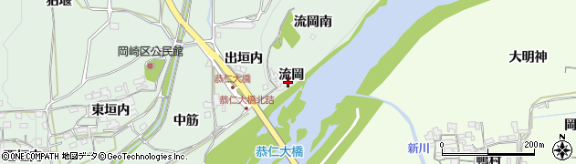 京都府木津川市加茂町岡崎（流岡）周辺の地図