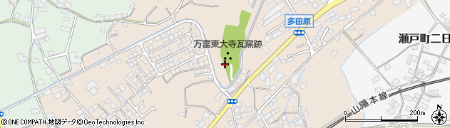 東大寺瓦窯跡周辺の地図