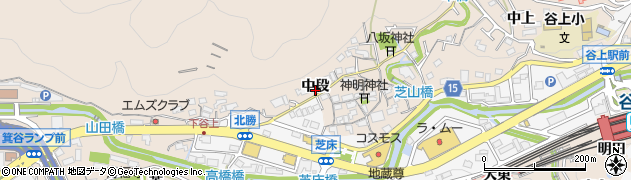 兵庫県神戸市北区山田町下谷上（中段）周辺の地図