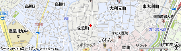 大阪府寝屋川市成美町10周辺の地図