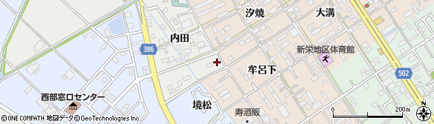 愛知県豊橋市小向町（内田）周辺の地図