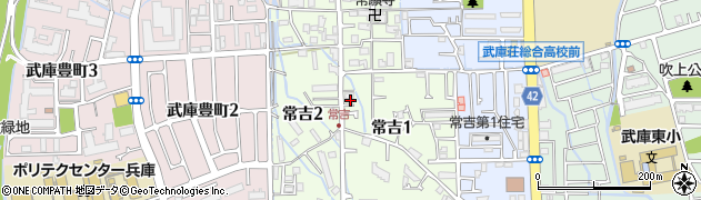 兵庫県尼崎市常吉周辺の地図