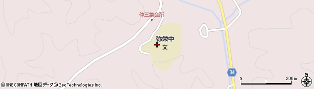浜田市立弥栄中学校周辺の地図