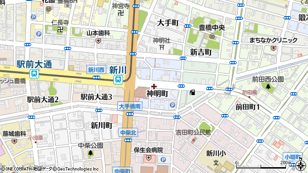 〒440-0882 愛知県豊橋市神明町の地図