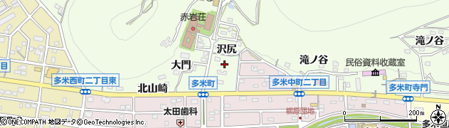 愛知県豊橋市多米町（沢尻）周辺の地図