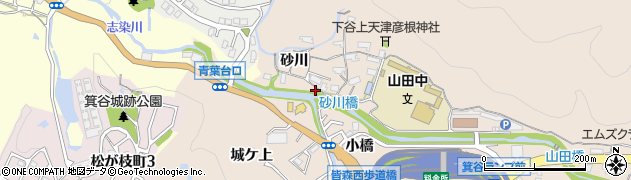 兵庫県神戸市北区山田町下谷上砂川17周辺の地図