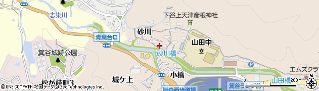 兵庫県神戸市北区山田町下谷上砂川19周辺の地図