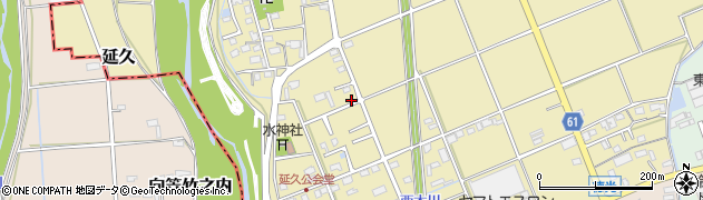 静岡県袋井市延久周辺の地図