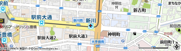 愛知県豊橋市周辺の地図