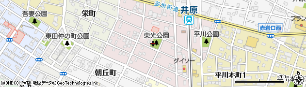 愛知県豊橋市東光町周辺の地図