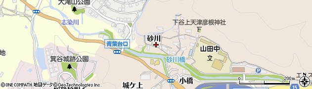 兵庫県神戸市北区山田町下谷上砂川7周辺の地図