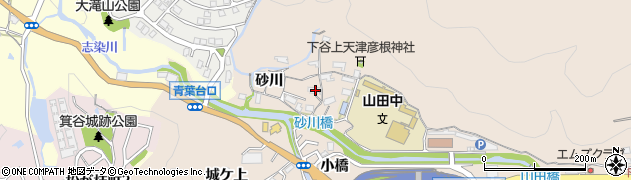 兵庫県神戸市北区山田町下谷上砂川23周辺の地図