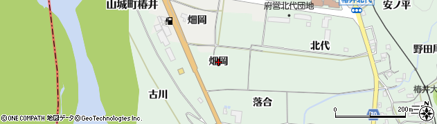 京都府木津川市山城町椿井（畑岡）周辺の地図