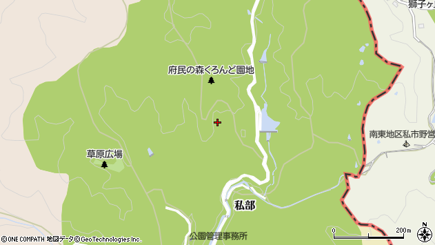 〒576-0002 大阪府交野市私部（番地）の地図