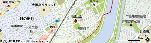 大阪府吹田市川園町周辺の地図