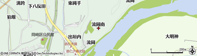 京都府木津川市加茂町岡崎（流岡南）周辺の地図